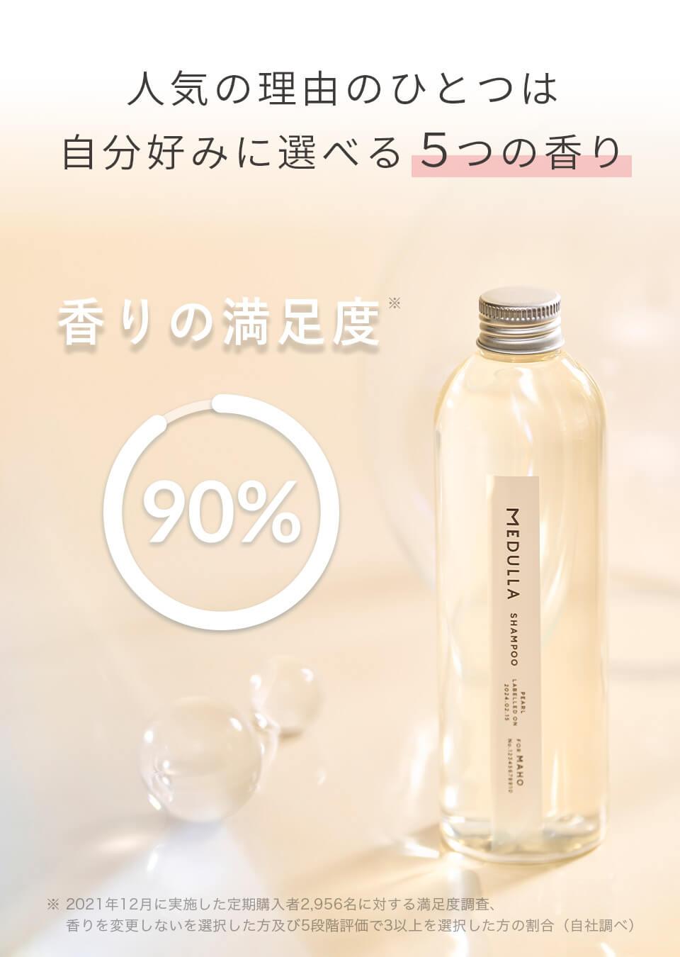 人気の理由のひとつは自分好みに選べる5つの香り香りの満足度90％